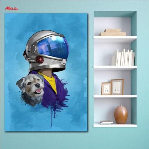 Wall art Dogs Wonder Jacob Tremblay Helmet Painting Living Room Home Decoration Oil Painting on Canvas Wall Painting no frames