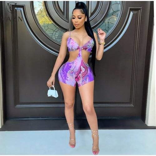 VAZN 2021 New Bikini Swimming Print Sleeveless Clear Fresh Sexy Regular Special Sexy High Waist Women Thin Mini Dress