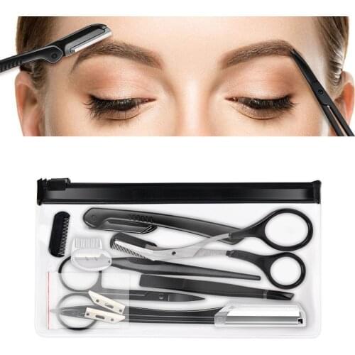 New 4/6/8/11Pcs Eyebrow Cutters Set Eye Brow Trimmer Scissors Face Shaver Hair Removal Razor Woman Eyebrow Shaper Makeup Tools