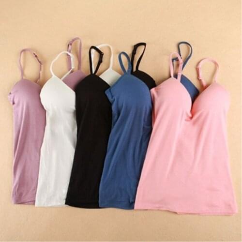 New Summer Women Tank Tops Sexy V-Neck Padded Tanks Tops Strap Camisole Vest Solid Sexy Women Tops NQ803881