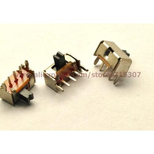 PHISCALE 100pcs SK12D07VG3 on off small toggle switch with stand 3MM handle height 3pin