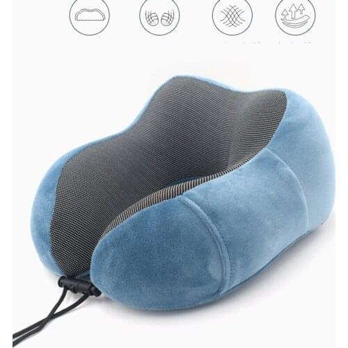 New U Shaped Memory Foam Neck Pillows Soft Slow Rebound Space Travel Pillow Solid Neck Cervical Healthcare Bedding Drop Shipping