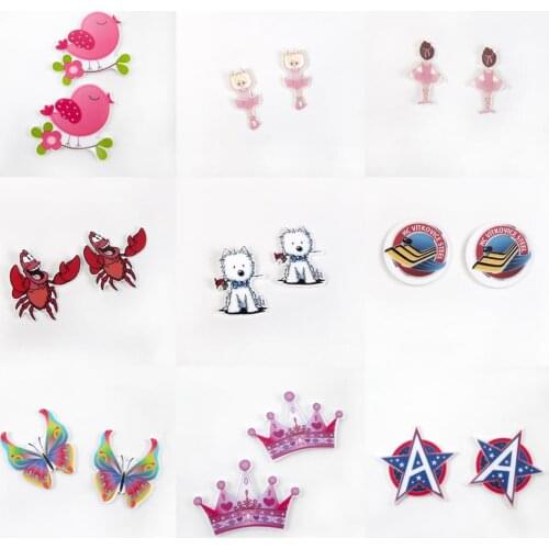 Bird Butterfly Puppy Acrylic Planar Resin DIY Sewing Bow-knot Gift Hairpin Jewelry Accessories Crafts Homework,5Yc19181