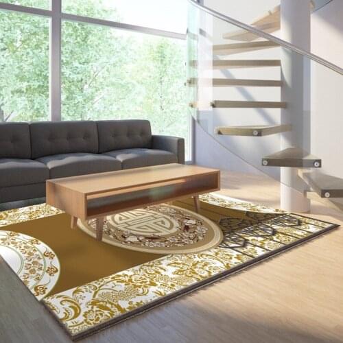 Reese Velvet Lint Free Soft Decoration Carpets Living Room Traditional Chinese Lucky Flowers Bedroom Area Rug Anti Slip Washable