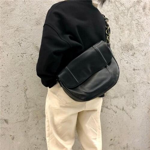 Luxury Handbags Designer Bags Women Natural Genuine Leather Shoulder Bag Female Messenger Bags Fashion Black Large Saddle bag