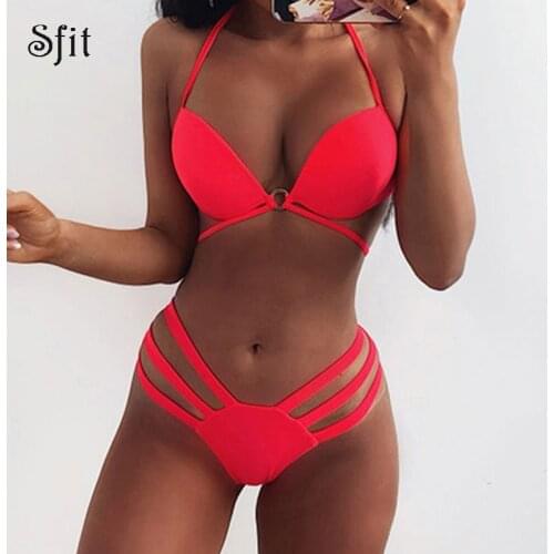 Sexy Swimsuit Push Up Micro Bikinis Set 2021 Bandage Swimming Bathing Suit Beachwear Summer Brazilian Bikini Swimwear