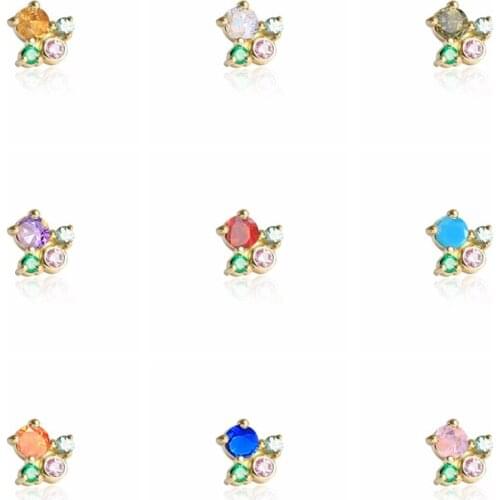BOAKO 1pcs 925 Sterling Silver Ins Sapphire Earrings For Women Stud Earrings Ear Piercing Pendientes Mom Gift 2021 Trend