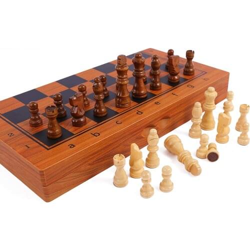 39CM Large Chess Set Wooden Magnetic Classic Wooden Chess Board Staunton Style Wood Pieces for Adults and Kids 2 Extral Queen