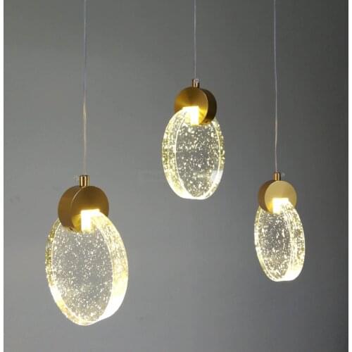 Modern Round Pendant Lights Crystal Hanglamp for Living Room Restaurant Kitchen Hanging Lamps Indoor Home Decor Light Fixtures