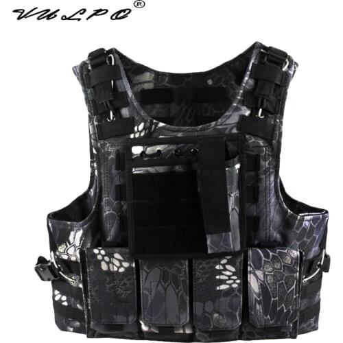 Tactical Molle Plate Carrier Amphibious Vest & 4 Magazine Pouch & Map pouch with Medical Pouch