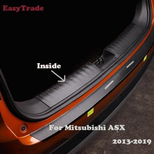 Car Rear Door Sill Plate Protector Anti-Scuff Trunk Inside door sill sticker For Mitsubishi ASX 2018 2017 2016 2015 Accessories