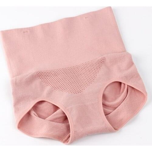 Women Control Panties Sexy Belly Hip Body Shaper Underwear Pink High Waist Undergarment Waist Shapers Shapewear Pants One Size