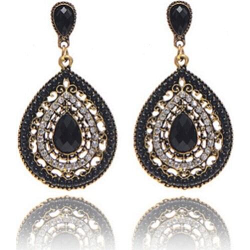 LUBOV Luxury Female Fashion Wedding Party Cute Jewelry 2019 Vintage Bohemian Beads Heart Pendant Drop Women Earrings