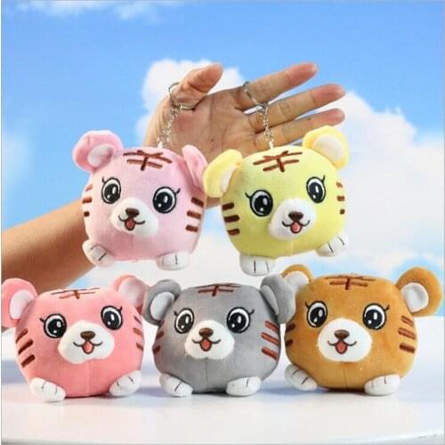1PCS Cute Super Cute Mini Tiger Head Plush Toys Stuffed Animal Pendant Small The Year Of Tiger Mascot10CM