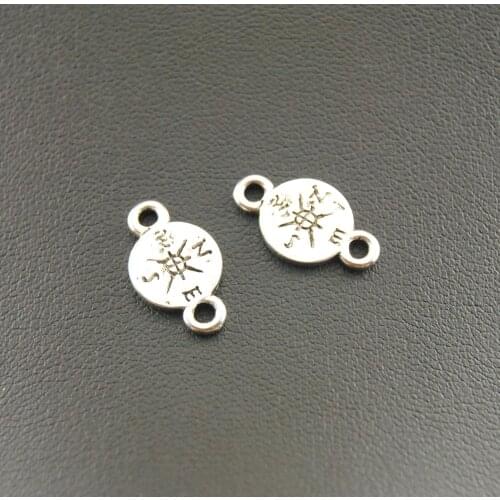 30 pcs Silver Color Compass Charms Connector DIY Metal Bracelet Necklace Jewelry Findings A933