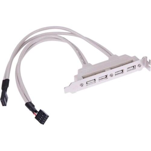4 Ports USB 2.0 Female Screw to Motherboard 9pin Header Panel Mount Cable data transferring Cord wire