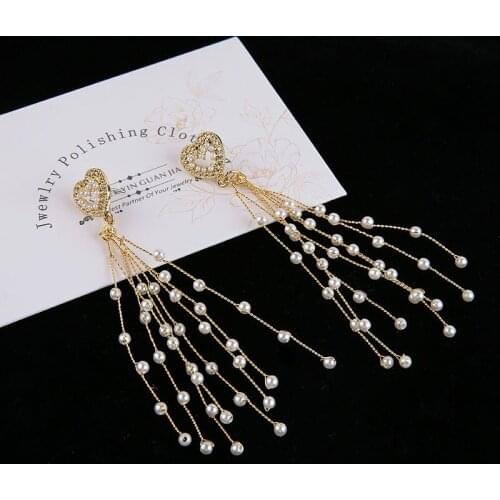 4pcs Chinese style copper wire pearl braided branches long tassels Earrings For Women Girls DIY hairpins Hanfu jewelry materials