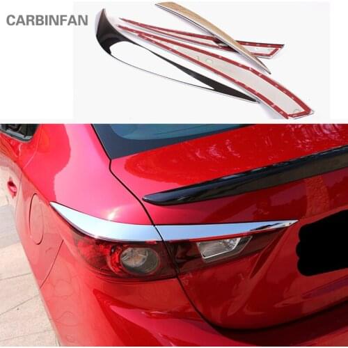 Car Rear headlight eyebrow Sequins Trim Rear Lamp decorative Cover Trim Sticker for Mazda 3 Axela 2014-2017 Exterior parts P382