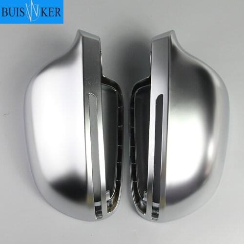 Car Mirror Cover For Audi B8 A3 A4 A5 A6 S4 RS4 S6 RS6 1 Pair of Matte Chrome Rearview Mirror Cover Protection Cap Car Styling