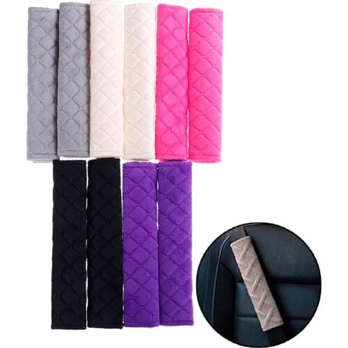 Car Seat Belt Shoulders Pads Plush Safety Shoulder Protection Auto Interior Accessories Covers Goods Cushion Warm Short
