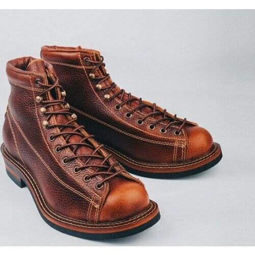 Martin Boots First Layer Cowhide Motorcycle Tooling Winter England Retro Leather Ankle Boot Men Couple Shoes