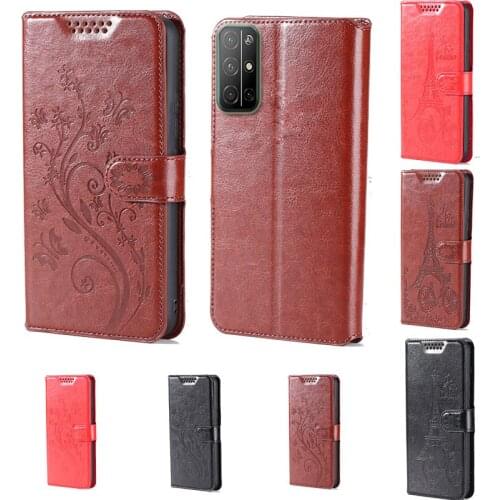 Intaglio icon butterfly flower Tower Flip Leather Wallet Phone Case For Huawei Honor 30S Phone cover with card slot