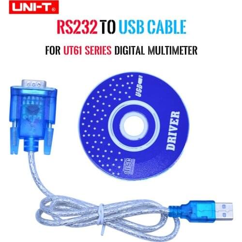 UNI-T UT61E Digital Multimeter RS232 to USB Cable with Software CD PC Transfer Cable for UT61A UT61B UT61C UT61D UT61E