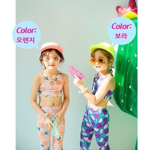 Children 2 Pcs Swimsuit Kids Baby Girls Swimwear Boys Sleeveless Surfing Wear Bathing Suit Baby Sandy Rash Guard Swim Vest 2-12Y