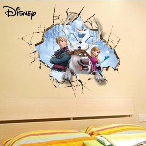 Disney 3d stereo ice romance Anna childrens room kindergarten background stickers can be removed