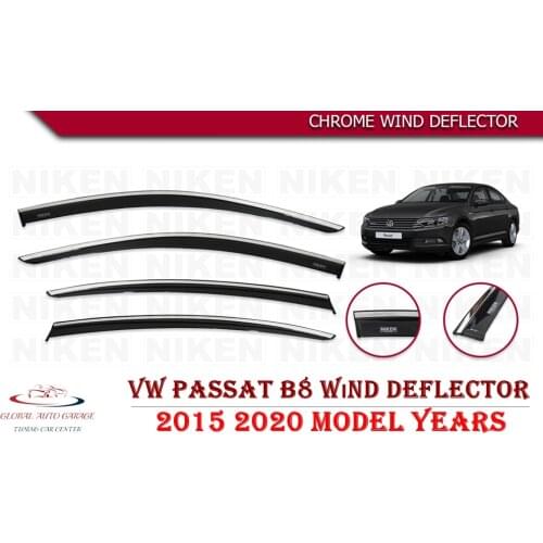 For VOLKSWAGEN PASSAT B8 Chrome Rain Wind Deflector 2015-2017 Sunshade Curtains Car Windshield Auto Accessory Universal Body