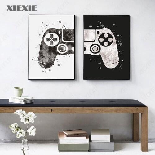 Modern Boys Game Poster Print Gamepad Illustration Game Wall Art Picture Joystick Canvas Painting for Kids Room Home Decoration