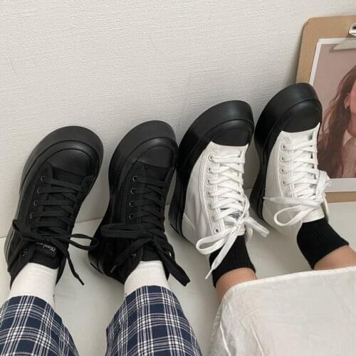 High-top Platform Canvas Shoes Womens Retro Hong Kong Miso High Shoes Harajuku Casual Platform Shoes Student Casual Shoes