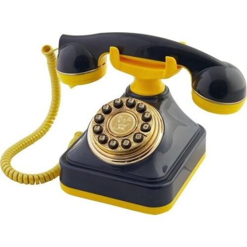 Anna Bell Yellow Navy Blue classic Key Phone 4 antique classic telephone старый классический телефон