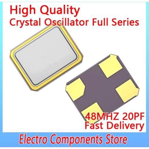 10PCS/Lot 4Pin 3225 48MHZ SMD Quartz Resonator Crystal New Original OSC 3.2X2.5mm 20PF ±10PPM 48 MHz 48M Hz Crystal Oscillator