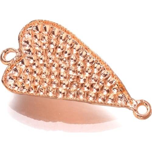 Copper heart connectors bracelet findings DIY pendant charms handmake jewelry making accessories