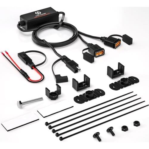 Motorcycle USB Fast Charger SAE To USB Adapter Quick Disconnect Plug Waterproof 36W QC3.0 Quick Charge 3.0 Built-in Smart Chip