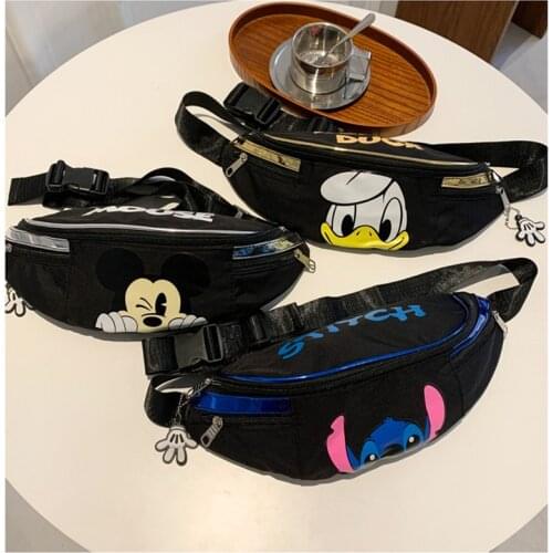 Disney Mickey Mouse chest bag boys and girls large-capacity belt bag cartoon handbag shoulder messenger bag girls shopping bag