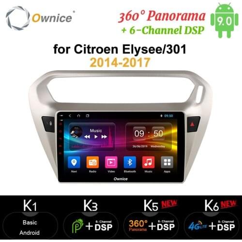 Ownice carplay DSP Android 9.0 8 core Car radio Player gps navi 2GB RAM 32GB ROM for Peugeot 301 Citroen Elysee 2014 2015 2016