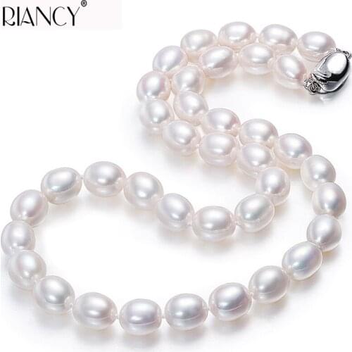 Freshwater Natural Pearl Necklace Women Wedding fine choker necklace Jewelry Pearl 925 sterling silver for mom pearl necklaces
