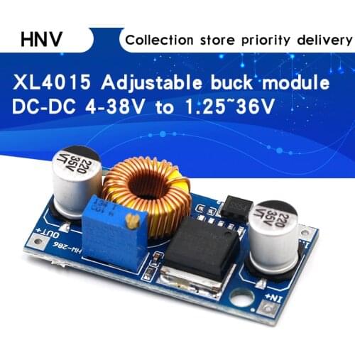 5A XL4015 DC-DC 4-38V to 1.25-36V 24V 12V 9V 5V Step Down Adjustable Power Supply Module LED Lithium Charger With Heat Sink
