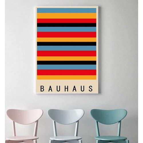 Posters and Prints Bauhaus Abstract Geometric Weimer Exhibition Poster Wall Art Picture Canvas Painting for Room Home Decor