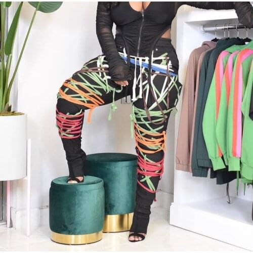 Casual Streetwear Women Lace Up Strings Pants New High Waist Hip Hop Trousers Activewear Sports Jogger Sweatpants Dark Academia