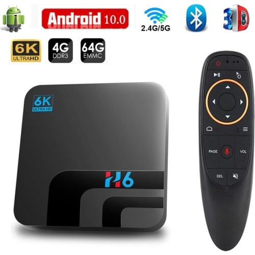 Smart Android TV Box Android 10 4GB 32GB 64GB 6K H.265 Media Player 3D Video 2.4G 5GHz Wifi Bluetooth Smart TV Box Set top box
