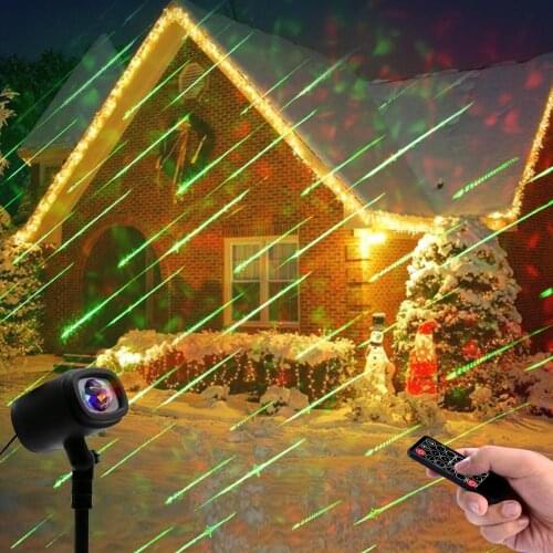 Thrisdar 2 IN 1 Christmas Water Wave Projector Light With Meteor Shower Rain Light Outdoor for Holiday Disco Wedding