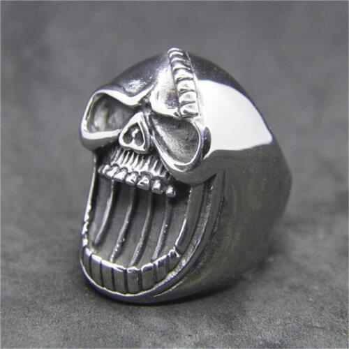 Rany&Roy Brand Dropship Bottle Opener Skull Ring 316L Stainless Steel Jewelry Ghost Skull Ring