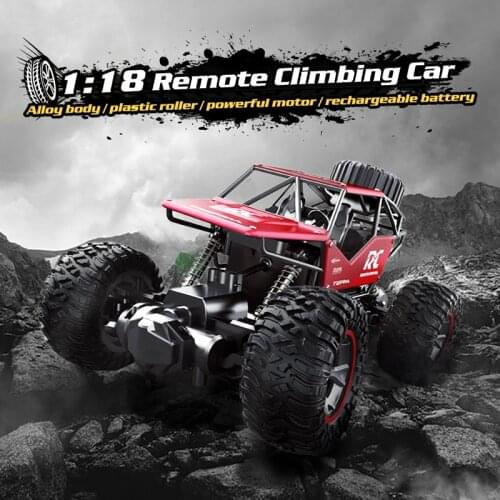 RC Truck 1:18 Crawler Dual Motors 2.4GHz Rechargeable Battery Remote Control Truck 4WD High Speed Off road Racing Vehicle Toy