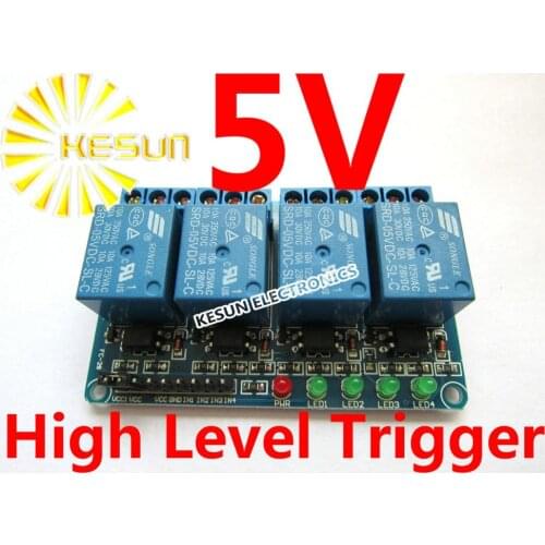 5PCS/LOT 4 Channel 5V Relay Module High Level Trigger 4 road relay modules expand with Optocoupler