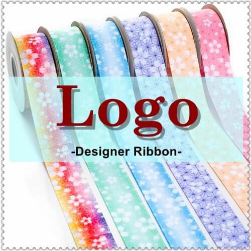 Luxury Brand Logo Designer Printed Grosgrain/Satin Ribbon 10 Yards for DIY Sewing & Hair Bow Accessories