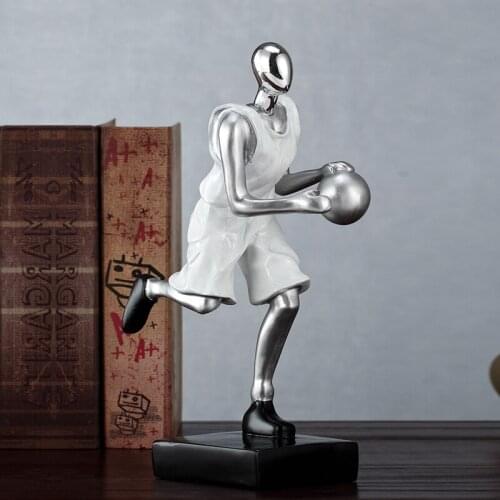 Simple Modern Resin Football Athlete Sculpture Decoration Home Livingroom Table Statue Ornaments Office Desktop Figurines Crafts