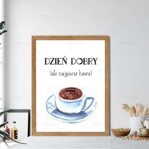 Modern Pictures Wall Artwork Poland Coffee Quote Canvas Printed Painting Home Decor Modular Nordic Style Poster For Living Room